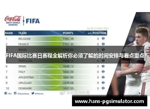 FIFA国际比赛日赛程全解析你必须了解的时间安排与看点重点